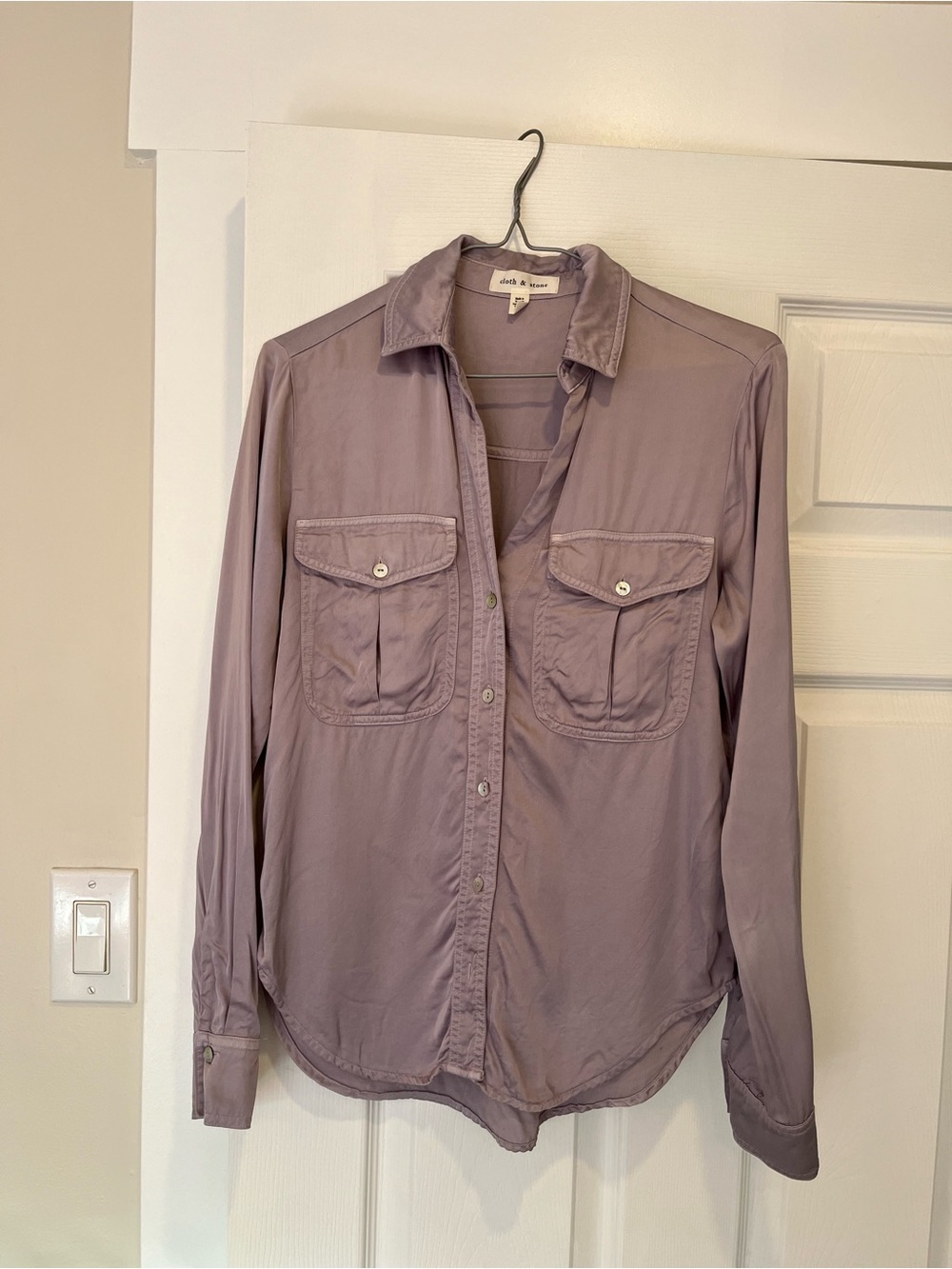 Lilac button down with pockets